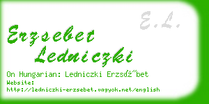 erzsebet ledniczki business card